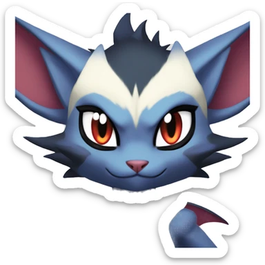 Anthro Edgy Cool Sneasel-Noivern-Absol-Pokémon-Fakémon-fusion-cat Full Body sticker