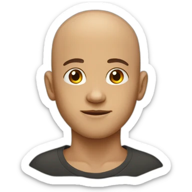 young men with no hair sticker