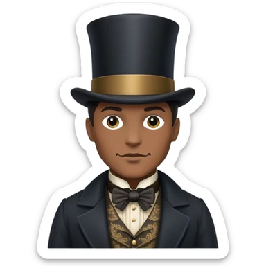 Batman wearing Victorian era clothes with top hat and coat sticker