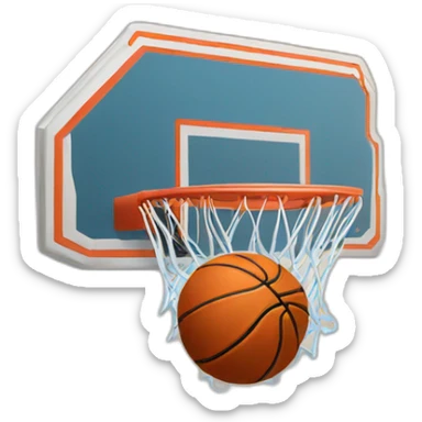 dunk in basketball hoop sticker