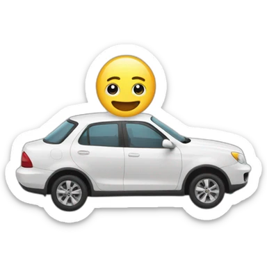 Chat sur un voiture volante sticker