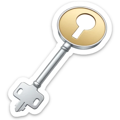 2d flat white key sticker