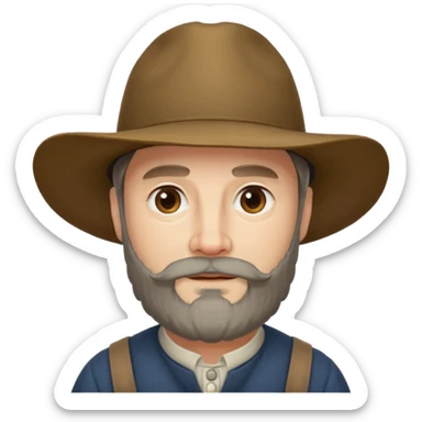 Puritan farmer male middle age with beard sticker