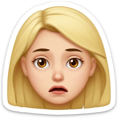 A girl making a face of disgust eww sticker