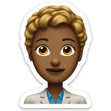 secretary at office desk sticker