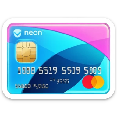 Neon cyber credit card sticker