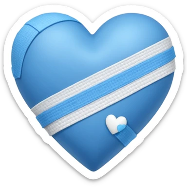 corazón azul con tiritas  sticker