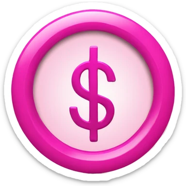 Pink USD dollar sign $ sticker