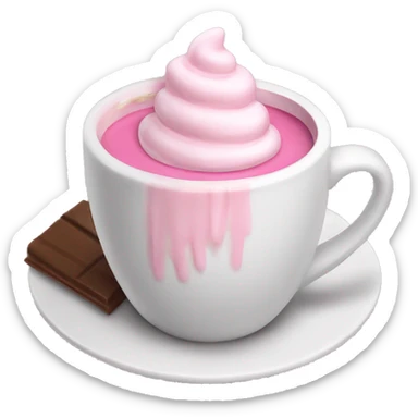 pink hot chocolate sticker