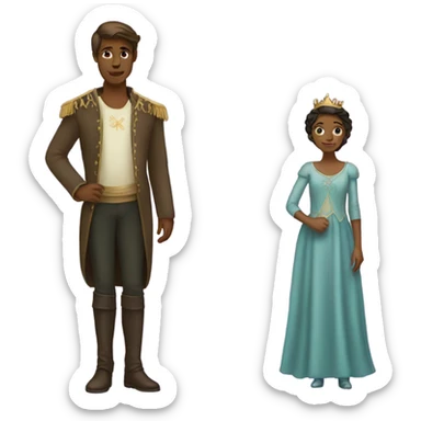 Tall princess with short prince sticker