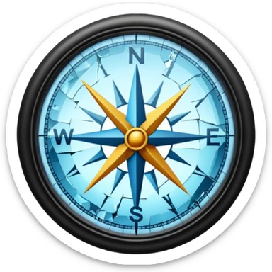 a broken ugly compass glass broken sticker