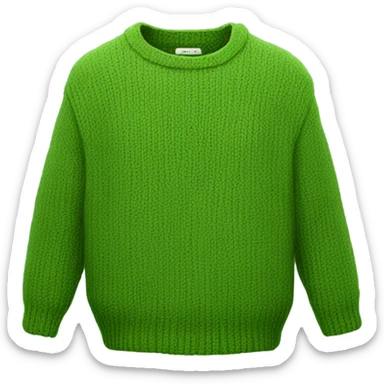 Moss green cropped oversize wool sweater, isolated sticker
