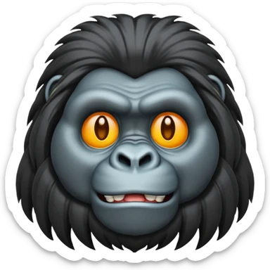 long haired gorilla sticker