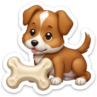 Dog with a bone sticker