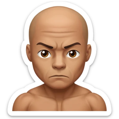  a boxer, bald head sticker