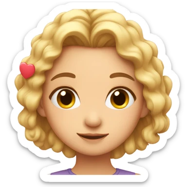 Cute girl with hearts around her sticker