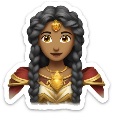 Una leona alegre y con corona de reina  sticker