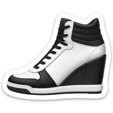 line art wedge sneakers no color sticker