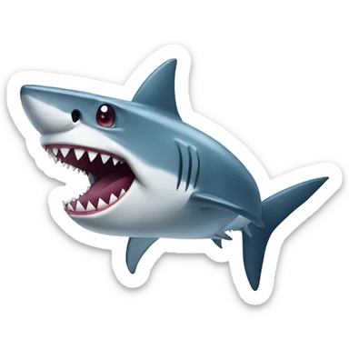 Shark with diamond teeth sticker