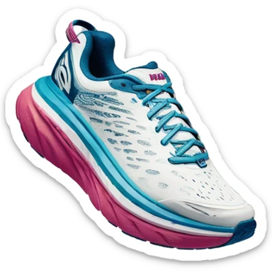 hoka shoe white bondi 8 sticker