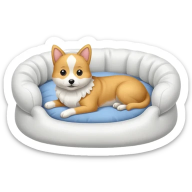 white Pet bed empty with no animal in it sticker