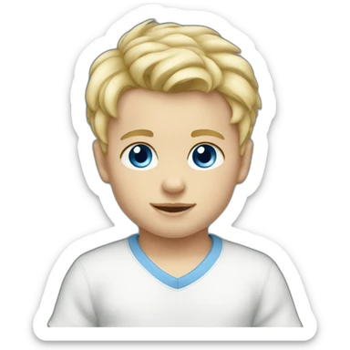 Infant boy blond hair blue eyes sticker