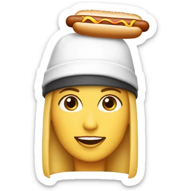 white woman with hot dog hat sticker