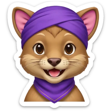 
Fossa animal wearing a purple bandana on his forehead from league of legends laughing emoticon sticker