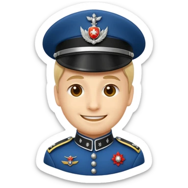 Un emoji di un carabiniere con il grado da carabiniere sticker