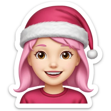 christmas pink girl sticker