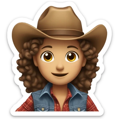 Cute brunette cowgirl  sticker