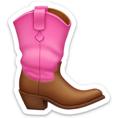 pink cow boy boot sticker