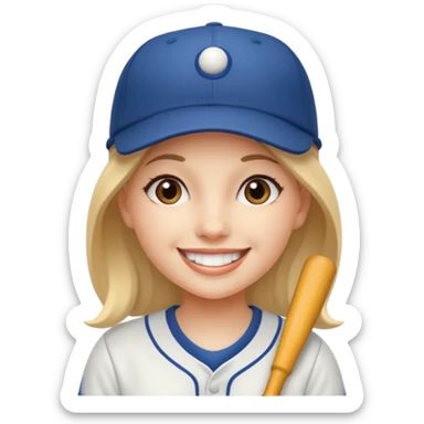 baseball hat girl sticker