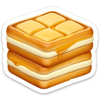 Sachima soft sweet pastry strips with honey, simplified emoji style with bold outlines and bright colors, cartoon style Sa Qi Ma Manchu dessert sticker