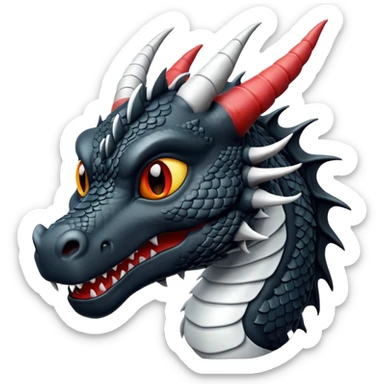Black and white dragon emoji sticker