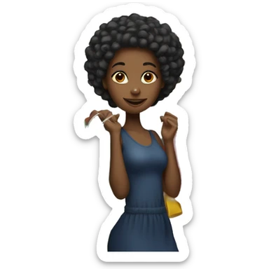 black girl with shopping bags sticker