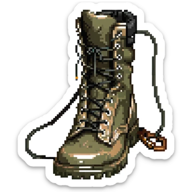 Lowa military hiking boots with laces and treaded sole sticker