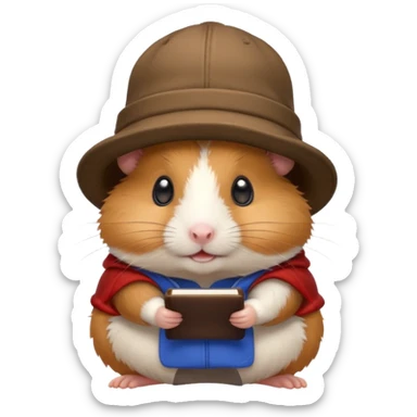 hamster with hat sticker