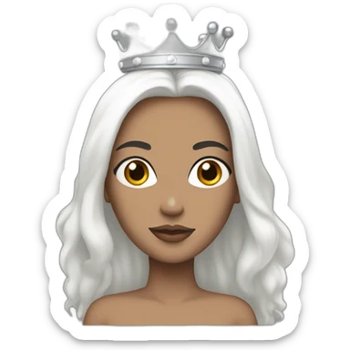 White Women whit black hair and crown sticker