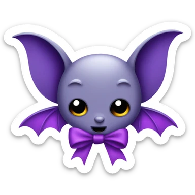 Bat with a purple bow sticker