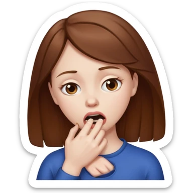 woman with brown hair choking herself out sticker