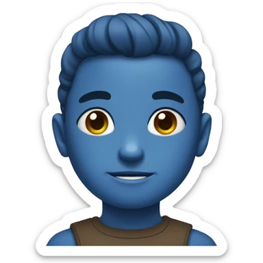 blue innocent and cute emoji sticker