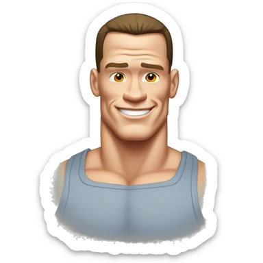 john cena cartoon wearing tee sticker
