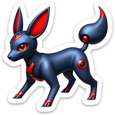 Futuristic Umbreon-Houndoom-Genesect-Pokémon-Fakémon-hybrid-creature sticker