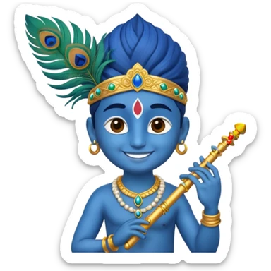 small emoji of god Krishna, which can used in  text massage  sticker