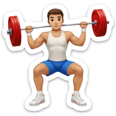 italian guy white converse shoes clean and jerk exercise sticker