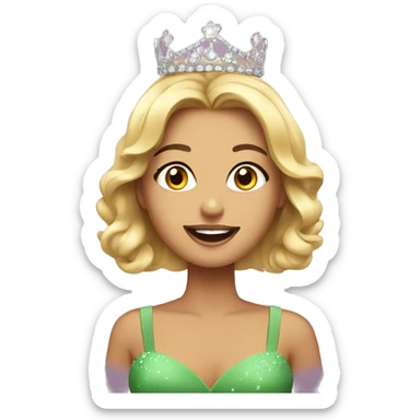 pageant girl winning sticker