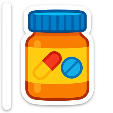 A pill bottle emoji. sticker
