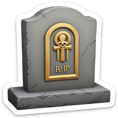 The word R.I.P. on headstone  sticker