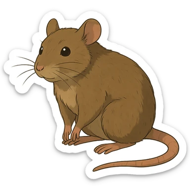 realistic rat ghibli style sticker